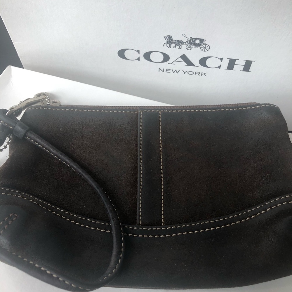 Suede wristlet